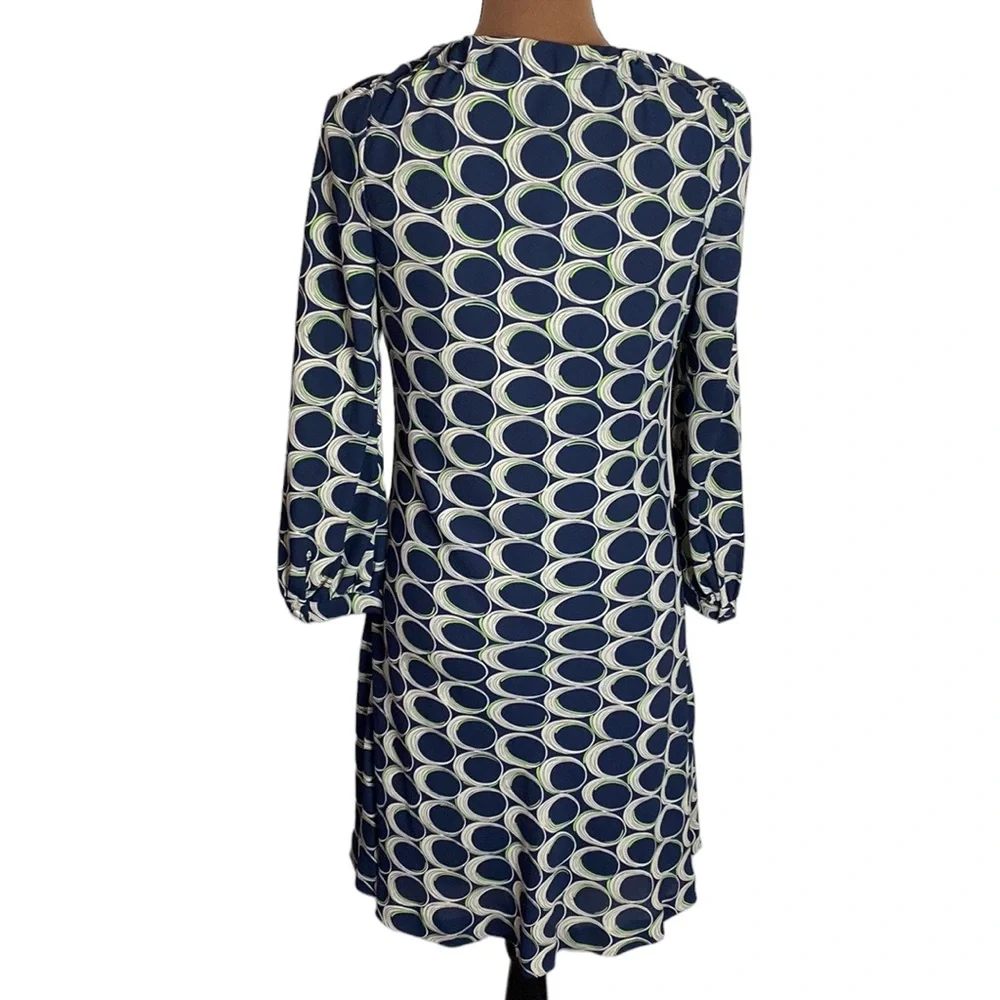 Moulinette Soeurs Anthropologie ellipse print mod style keyhole neck dress sz 0 - Picture 2 of 13